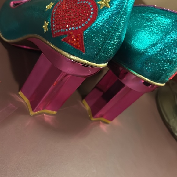 Irregular Choice Size 7.5/38 - Very Funky Teal and Pink 3" Star Shaped Heels - Picture 7 of 16